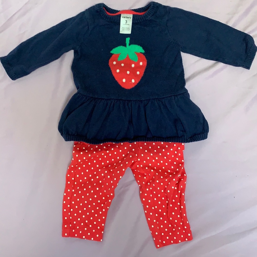 Strawberry Carter’s Set Long Sleeve Top and Pants